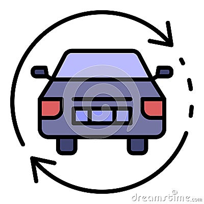 Car update firmware icon color outline vector Vector Illustration