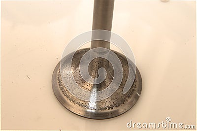 Car Valve stem detail, showing sings of corrosion Stock Photo