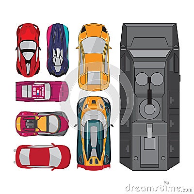 Car vector elements collections set Vector Illustration