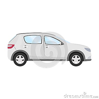 Car vector template on white background. Business hatchback isolated. white hatchback flat style. side view Vector Illustration