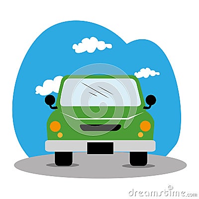 Car vehicle isolated icon Vector Illustration