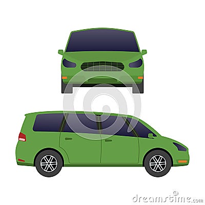 Car vehicle mini van transport type design travel race model sign technology style and generic automobile contemporary Vector Illustration