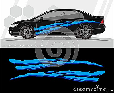 Car and vehicles decal Graphics Kit designs. ready to print and cut for vinyl stickers. Vector Illustration