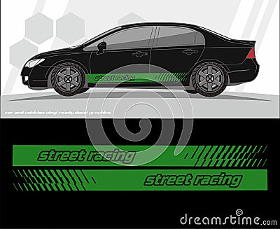 Car and vehicles decal Graphics Kit designs. ready to print and cut for vinyl stickers. Vector Illustration