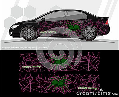Car and vehicles decal Graphics Kit designs. ready to print and cut for vinyl stickers. Vector Illustration