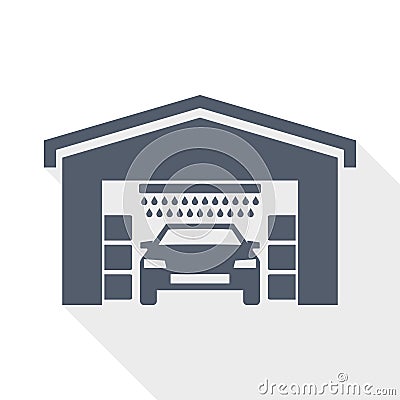 Car wash, auto cleaning service flat design vector icon Vector Illustration