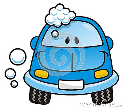 Car wash blue Vector Illustration