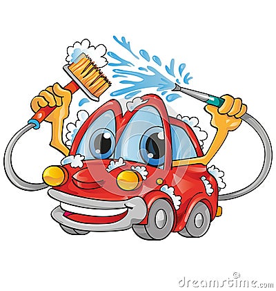 Car wash cartoon Vector Illustration