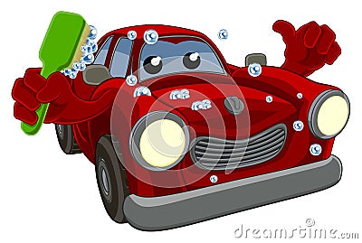 Car Wash Cartoon Mascot Vector Illustration