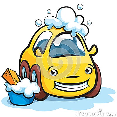 Car Wash Cartoon Vector Illustration