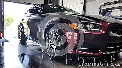 car wash detailing waxing auto detailing car care dynamic two generative AI Stock Photo