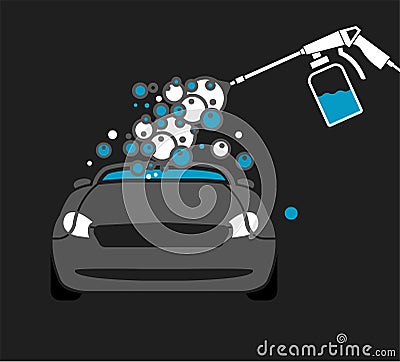 Car wash image Vector Illustration