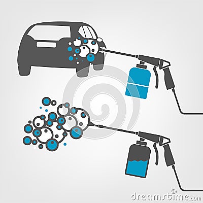 Car wash image Vector Illustration