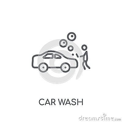 Car wash linear icon. Modern outline Car wash logo concept on wh Vector Illustration