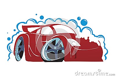 Car wash Vector Illustration