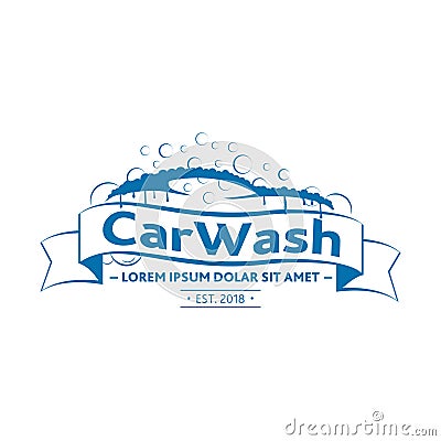 Car Wash Logo Design. Vector and illustration. Cartoon Illustration