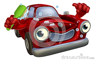 Car wash mascot Vector Illustration