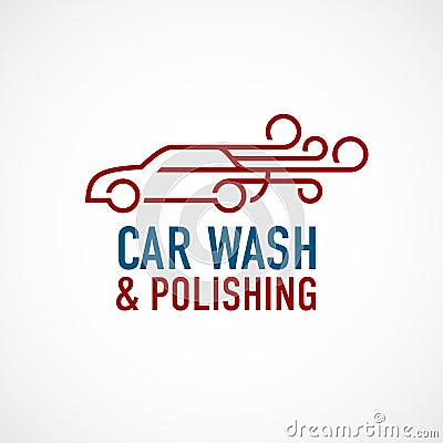 Car wash and polishing logo template. Vector Illustration