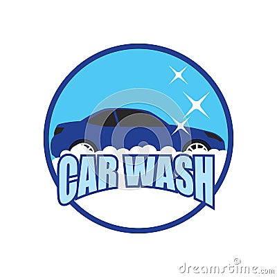 Car wash service logo isolated on white background Vector Illustration