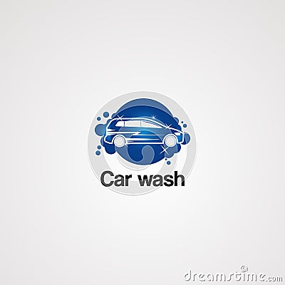 Car wash service logo vector, icon, element, and template Vector Illustration