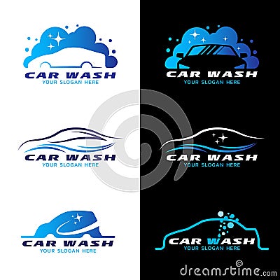 Car wash service logo vector set design Vector Illustration