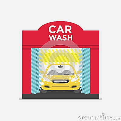 Car wash service station. vector Vector Illustration