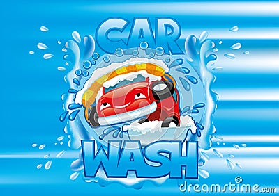 Car wash sign. Vector Illustration