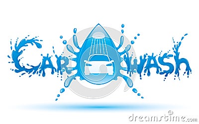 Car wash sign. Vector Illustration