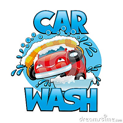 Car wash sign. Vector Illustration