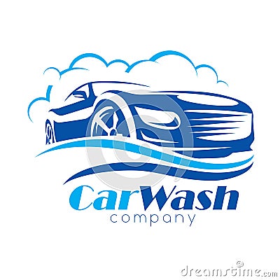 Car wash stylized vector symbol Vector Illustration