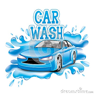 Car wash. Vector Illustration