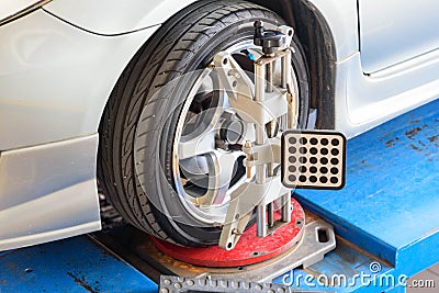 Car Wheel Alignment service Stock Photo