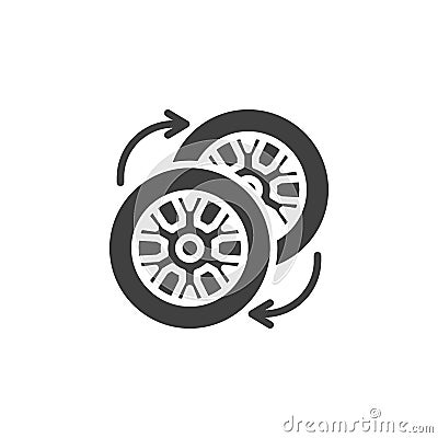 Car wheel changing vector icon Vector Illustration