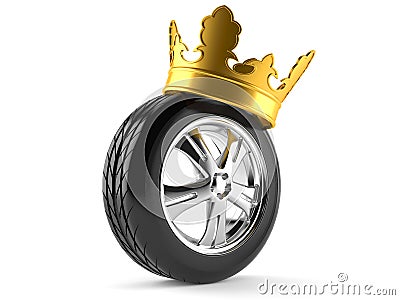 Car wheel with crown Stock Photo