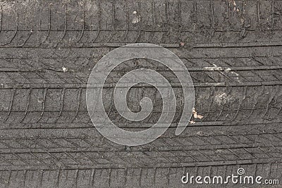 Car wheel footprint. Stock Photo