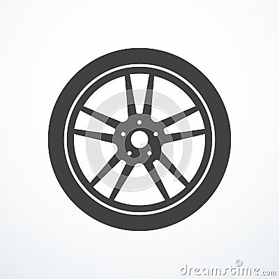 Vector car wheel icon Vector Illustration