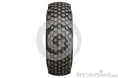 Car wheel military, front view Stock Photo