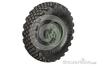 Car wheel military Stock Photo