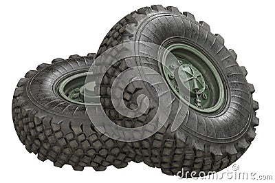 Car wheel military Stock Photo