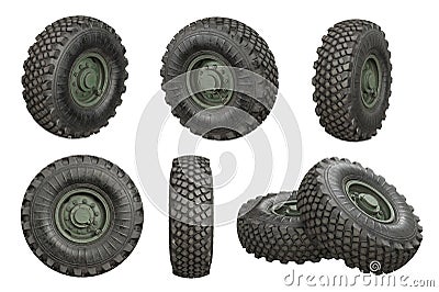 Car wheel military set Stock Photo