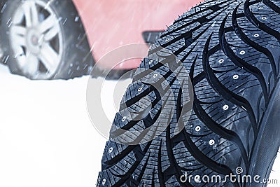 Car wheel at shallow depth of field Stock Photo