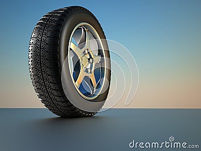 Car wheel tire Cartoon Illustration