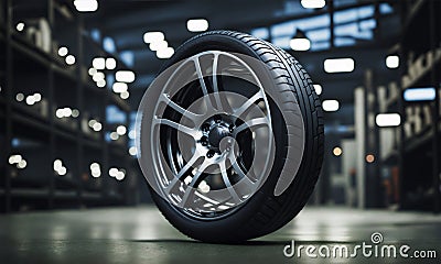 New car wheel tyre tire Stock Photo