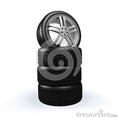 Car wheel, vehicle part. Stock Photo