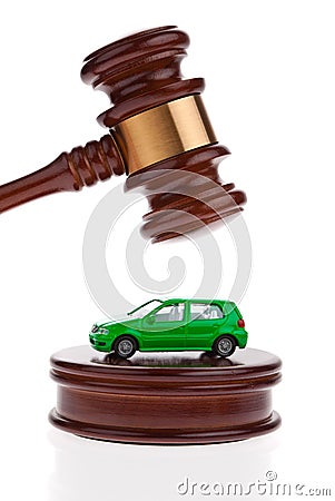Car will be auctioned. Foreclosure sale. Stock Photo