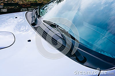 Car windshield wipers Stock Photo