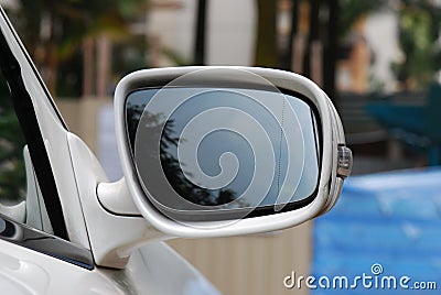 Car Wing Mirror Stock Photo