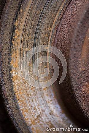 Car worn and rusty brake disk Stock Photo