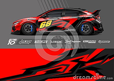 Abstract stripe racing background for wrap vehicle. Vector Illustration