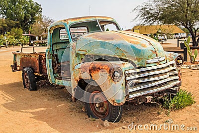 Desert Truck wreck Stock Photo